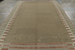 Rug & Kilim’s Austrian Art Deco Style Rug in Brown and Green Tones “Piano”