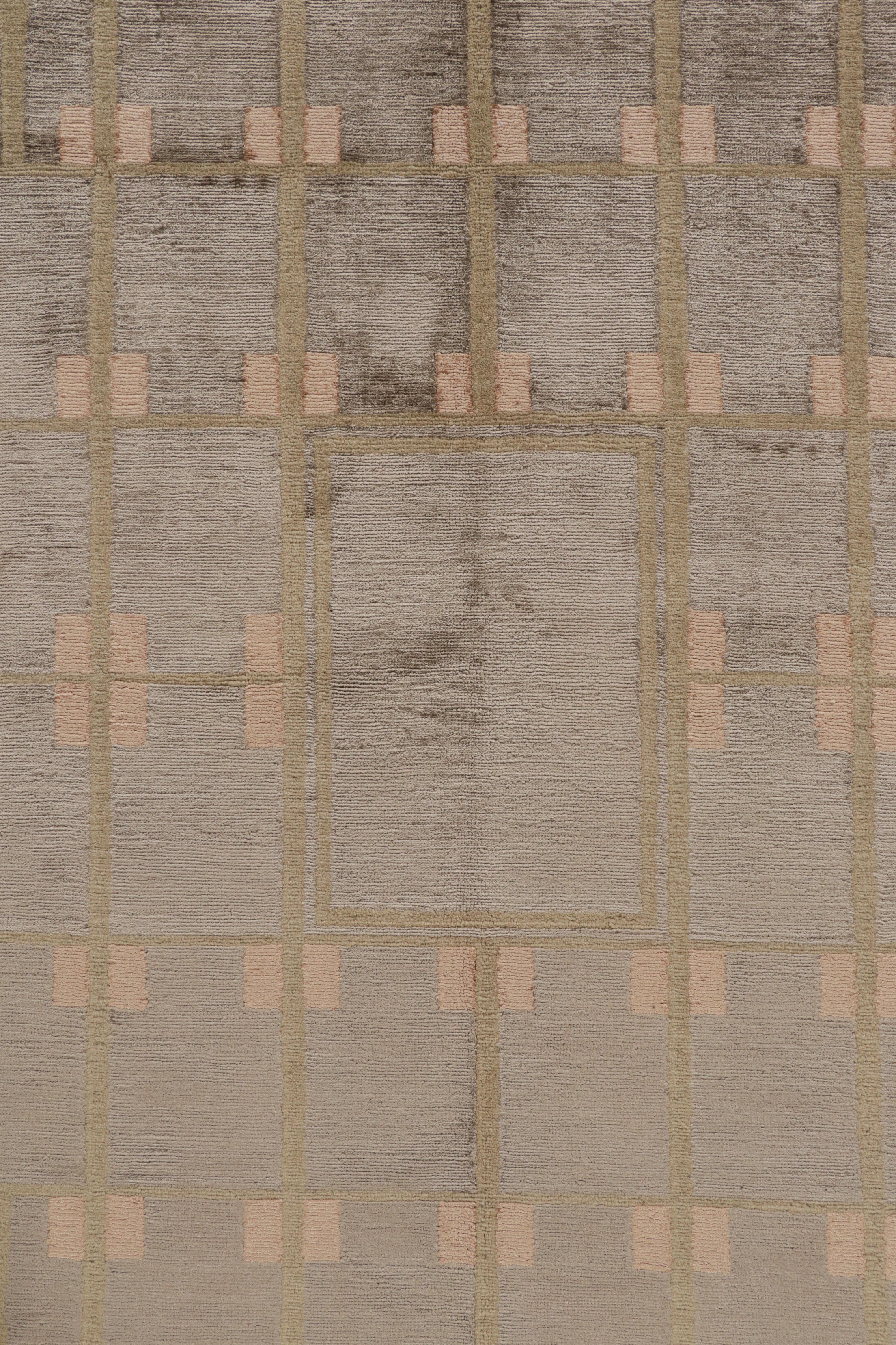 Teppich & Kelim''s Österreichischer Teppich im Art-déco-Stil Moderner Grüner maßgefertigter Teppich - 18''x19''6 im Zustand „Neu“ im Angebot in Long Island City, NY
