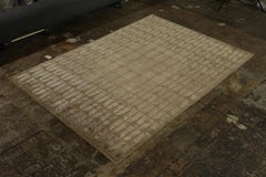 Rug & Kilim's Austrian Art Deco Style Rug Modern Green Wool and Silk Pattern
