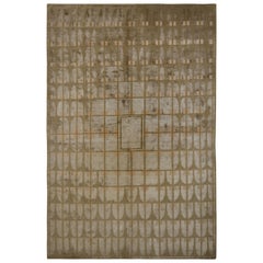 Tapis et tapis Kilim de style Art déco autrichien moderne à motif de laine verte et de soie