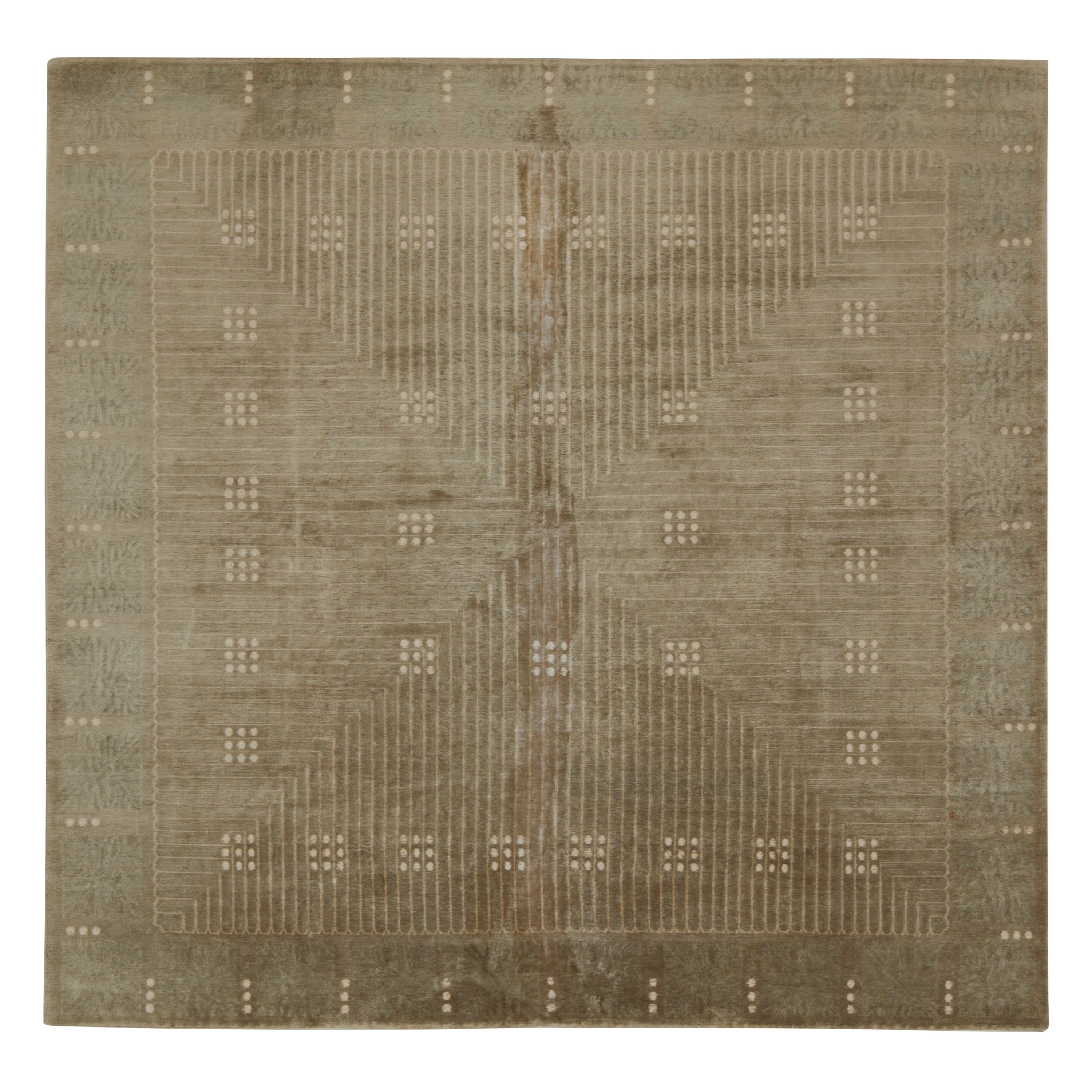 Rug & Kilim è un tappeto Art Deco in stile austriaco di colore marrone con motivo geometrico beige