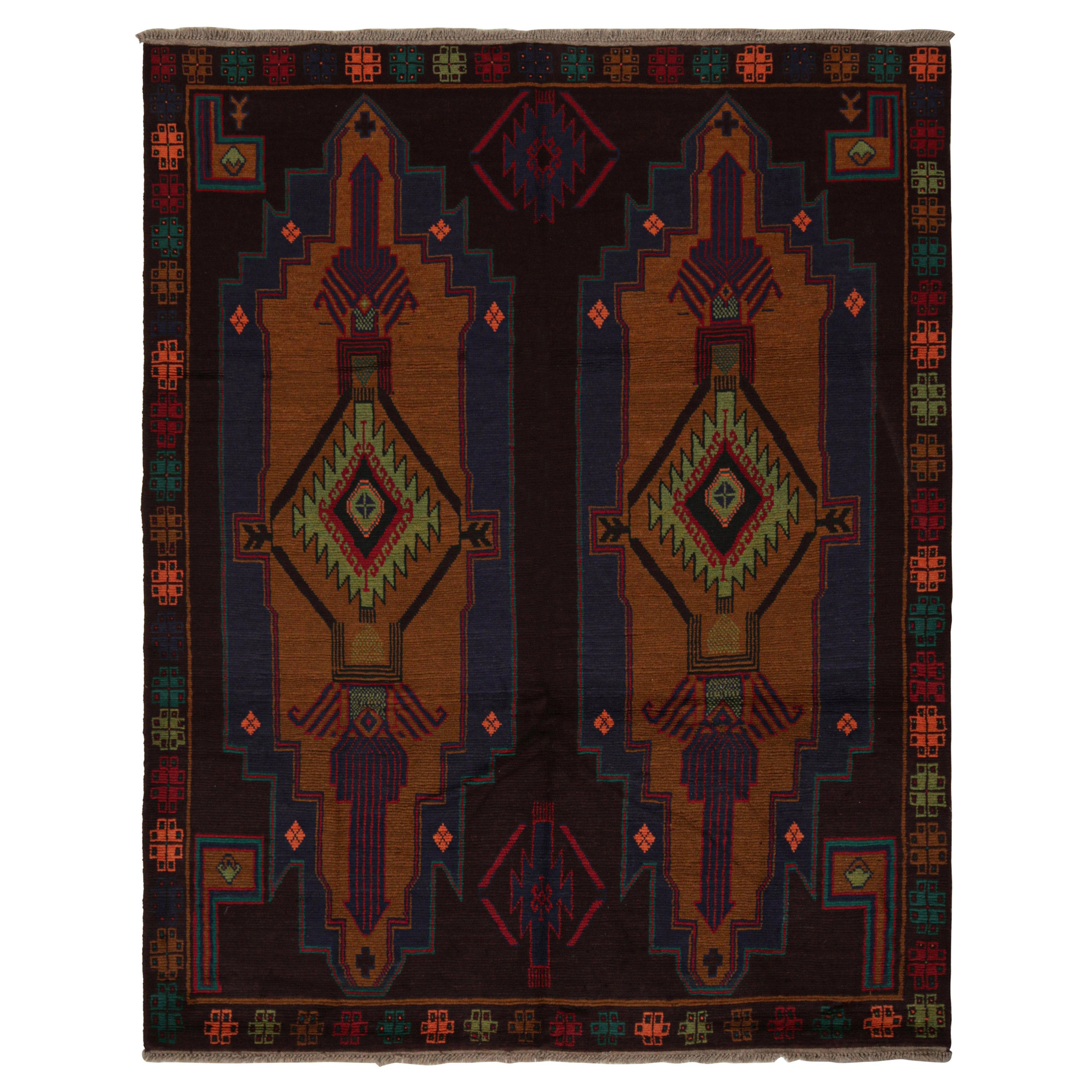 Rug & Kilim's Baluch Kohistani Rug in Rust with Geometric Medallions
