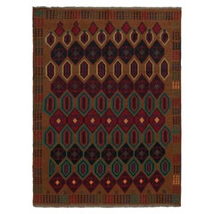 Rug 
Kilim’s Baluch Tribal Rug in Rust Tones with Colorful Hexagon Patterns