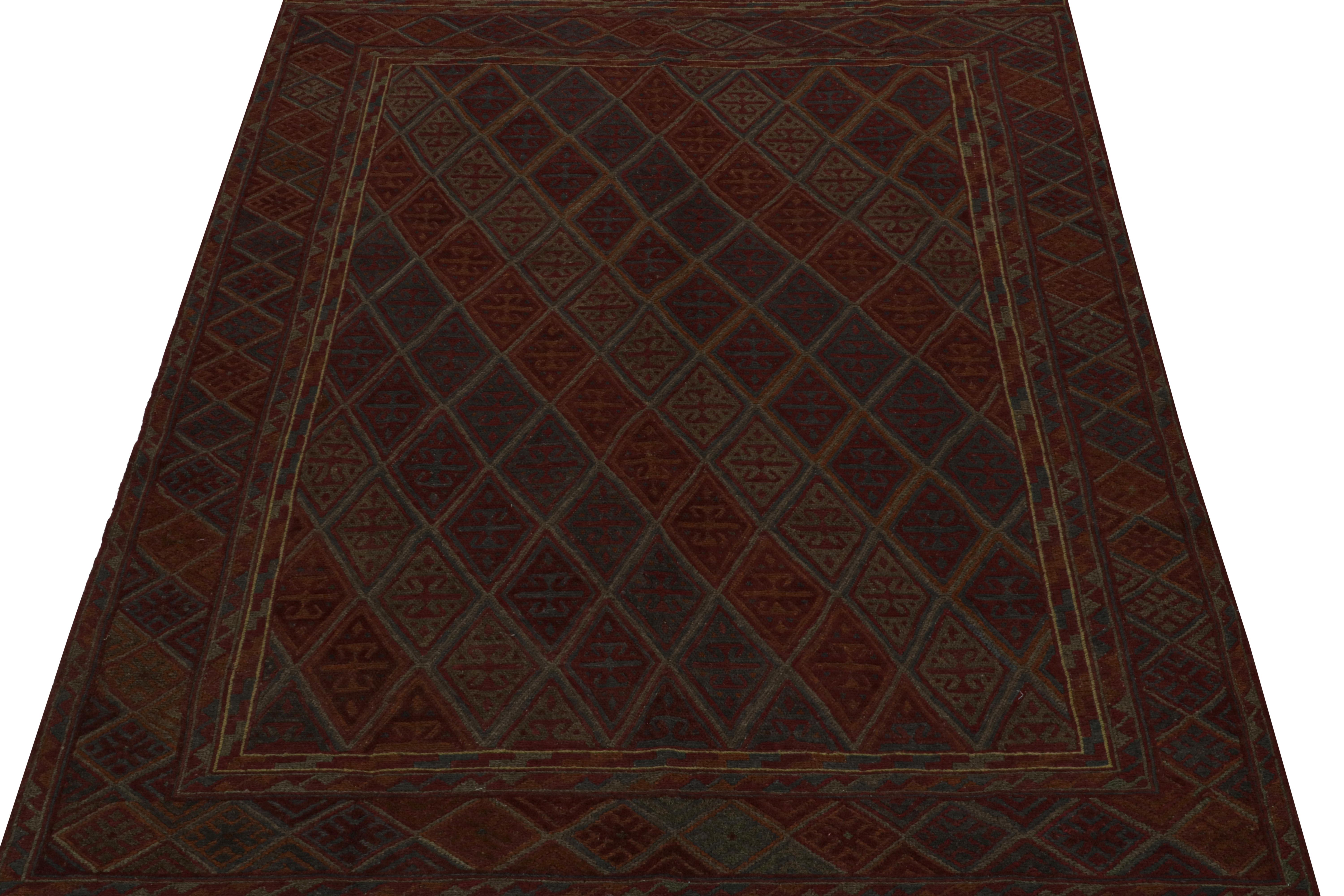 Afghan Rug & Kilim’s Baluch Tribal Rug with Colorful Geometric Patterns For Sale