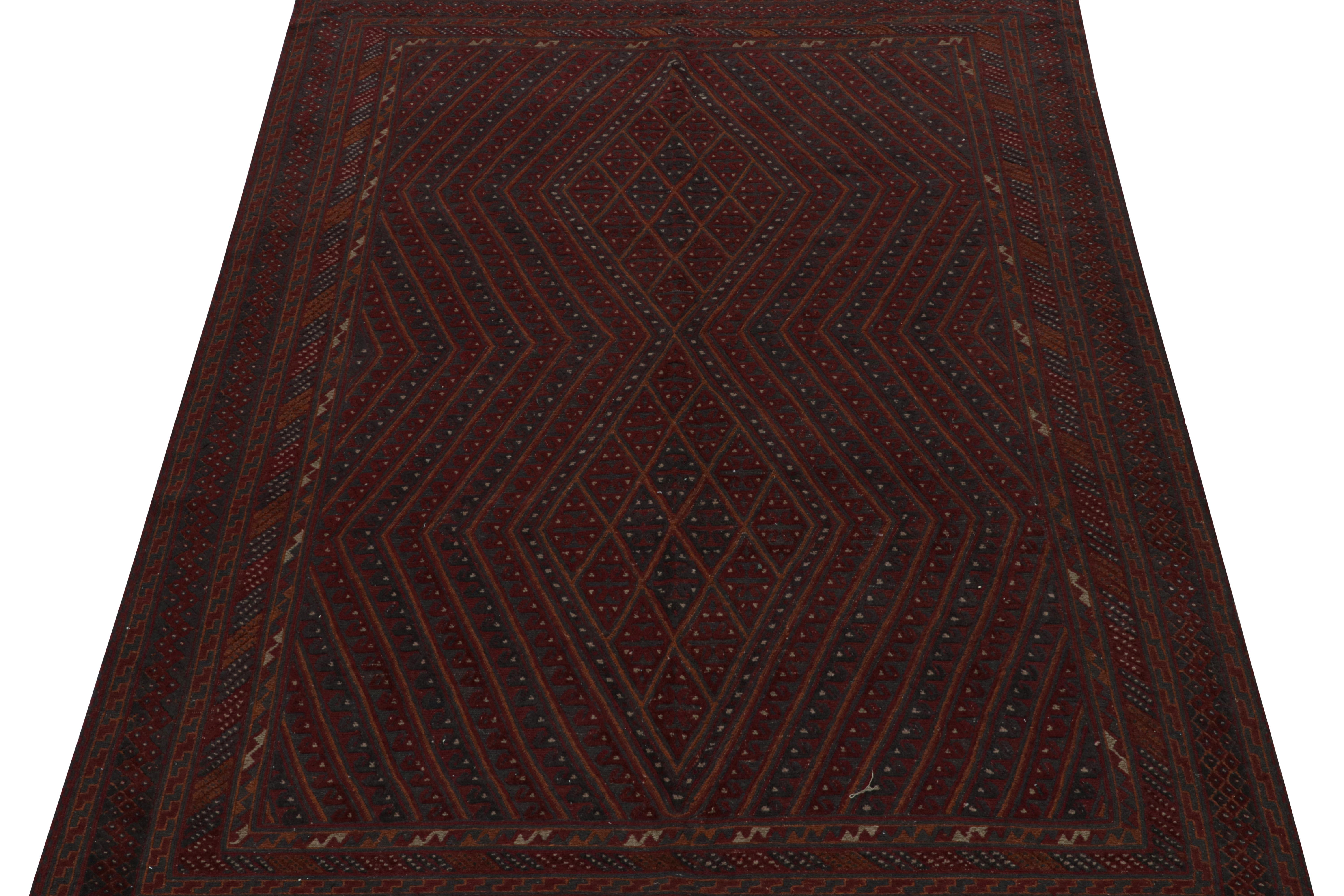 Afghan Rug & Kilim’s Baluch Tribal Rug with Colorful Geometric Patterns For Sale