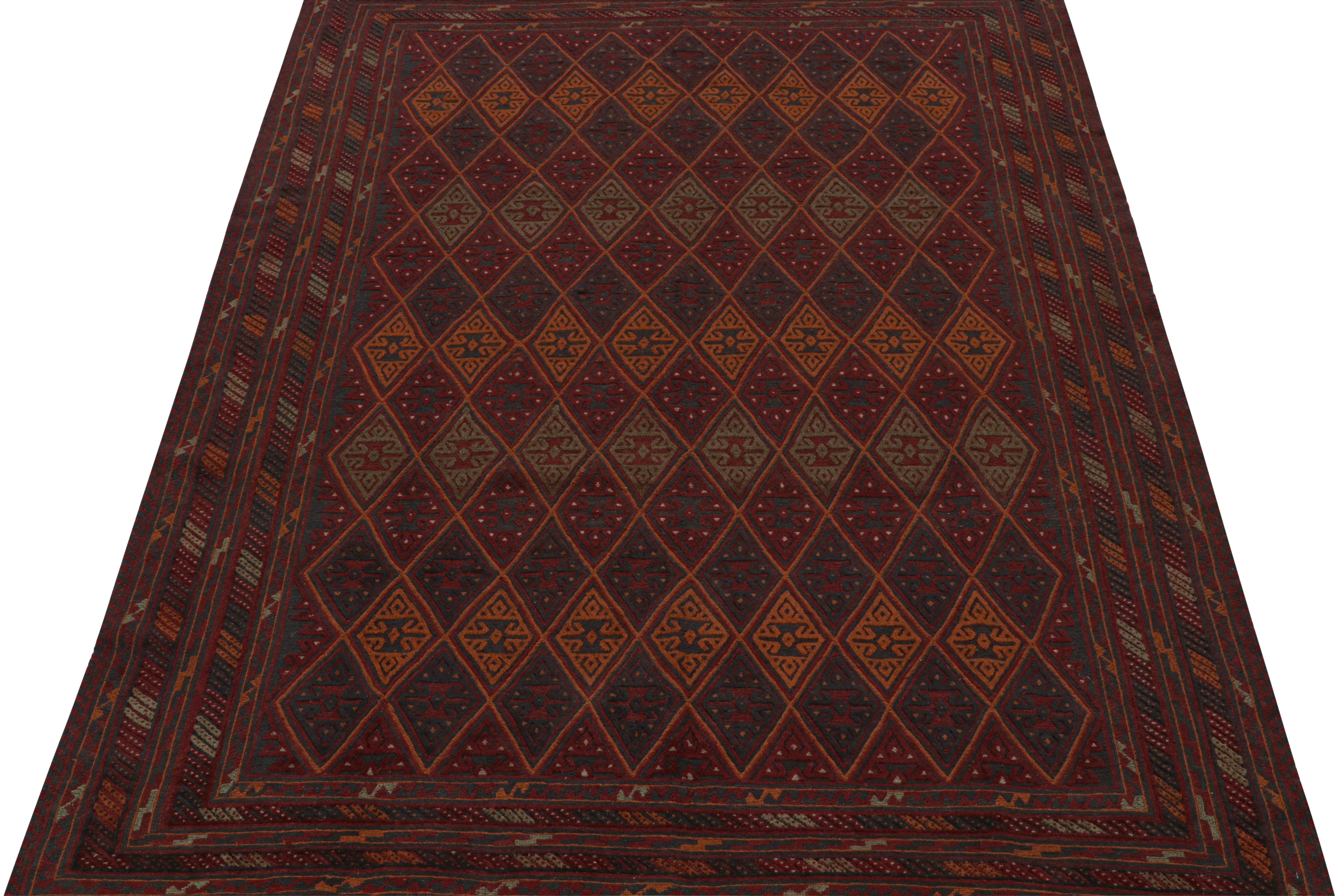 Afghan Rug & Kilim’s Baluch Tribal Rug with Colorful Geometric Patterns For Sale