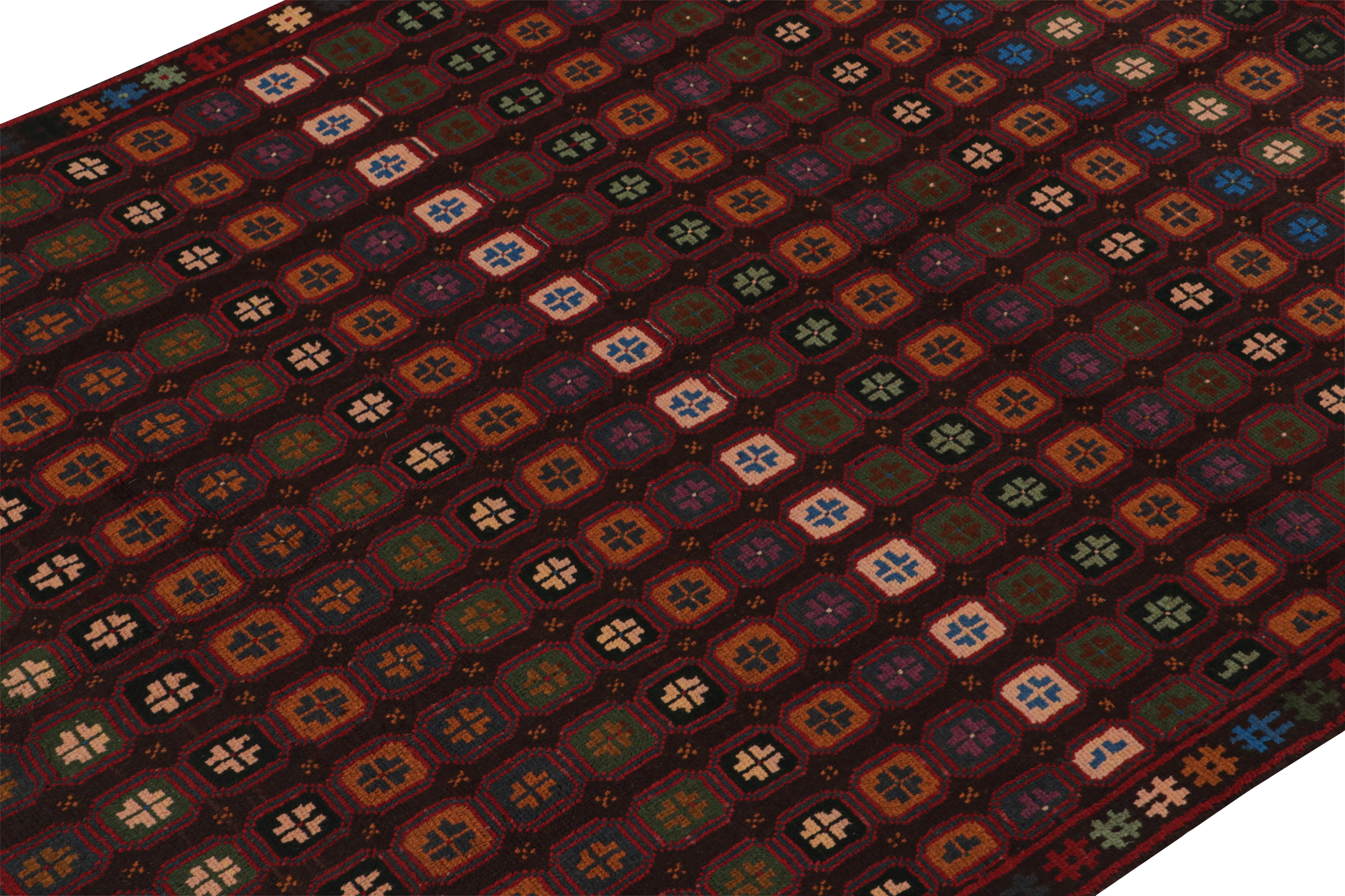 Hand-Knotted Rug & Kilim’s Baluch Tribal Rug with Colorful Geometric Patterns For Sale