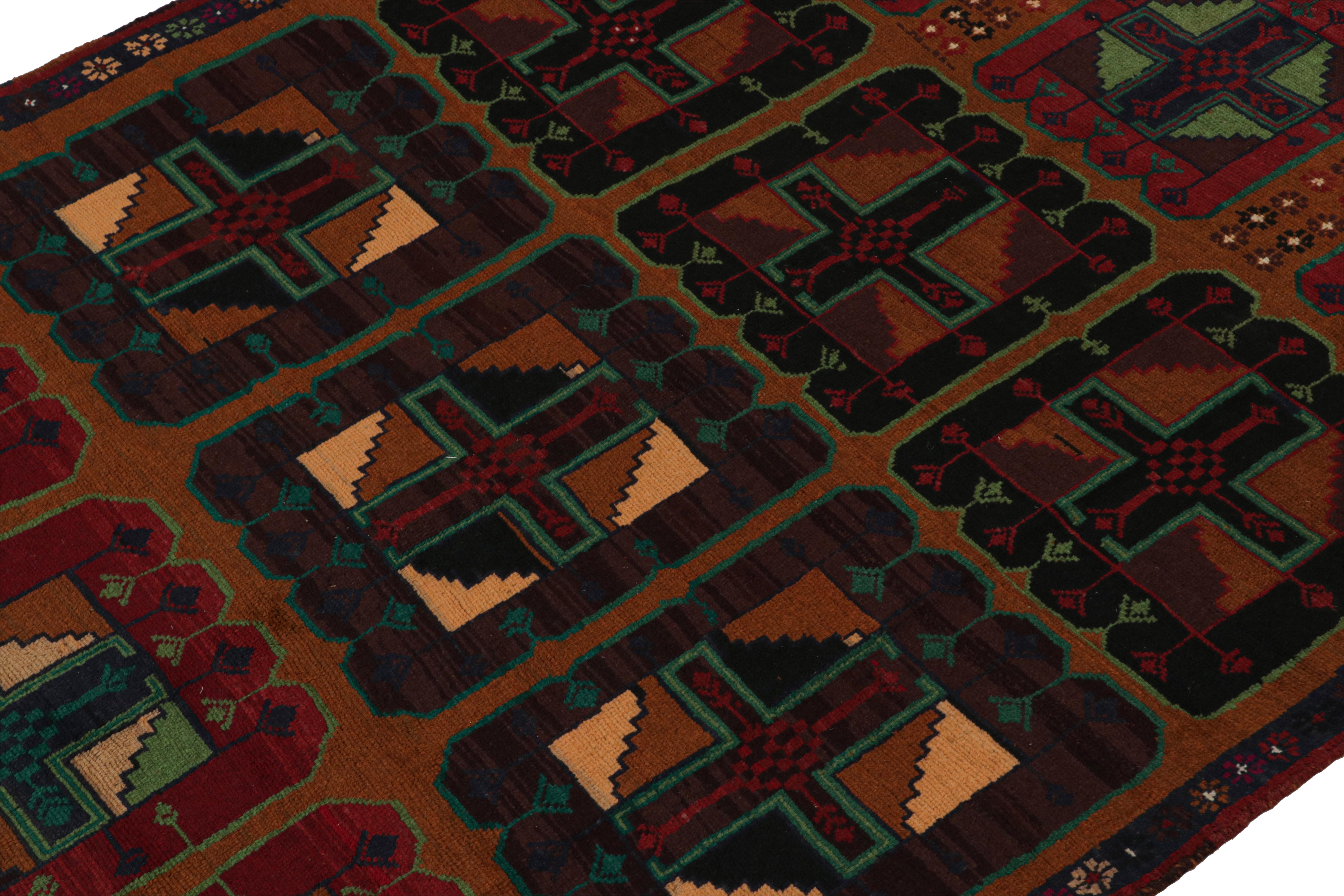 Hand-Knotted Rug & Kilim’s Baluch Tribal Rug with Colorful Geometric Patterns For Sale
