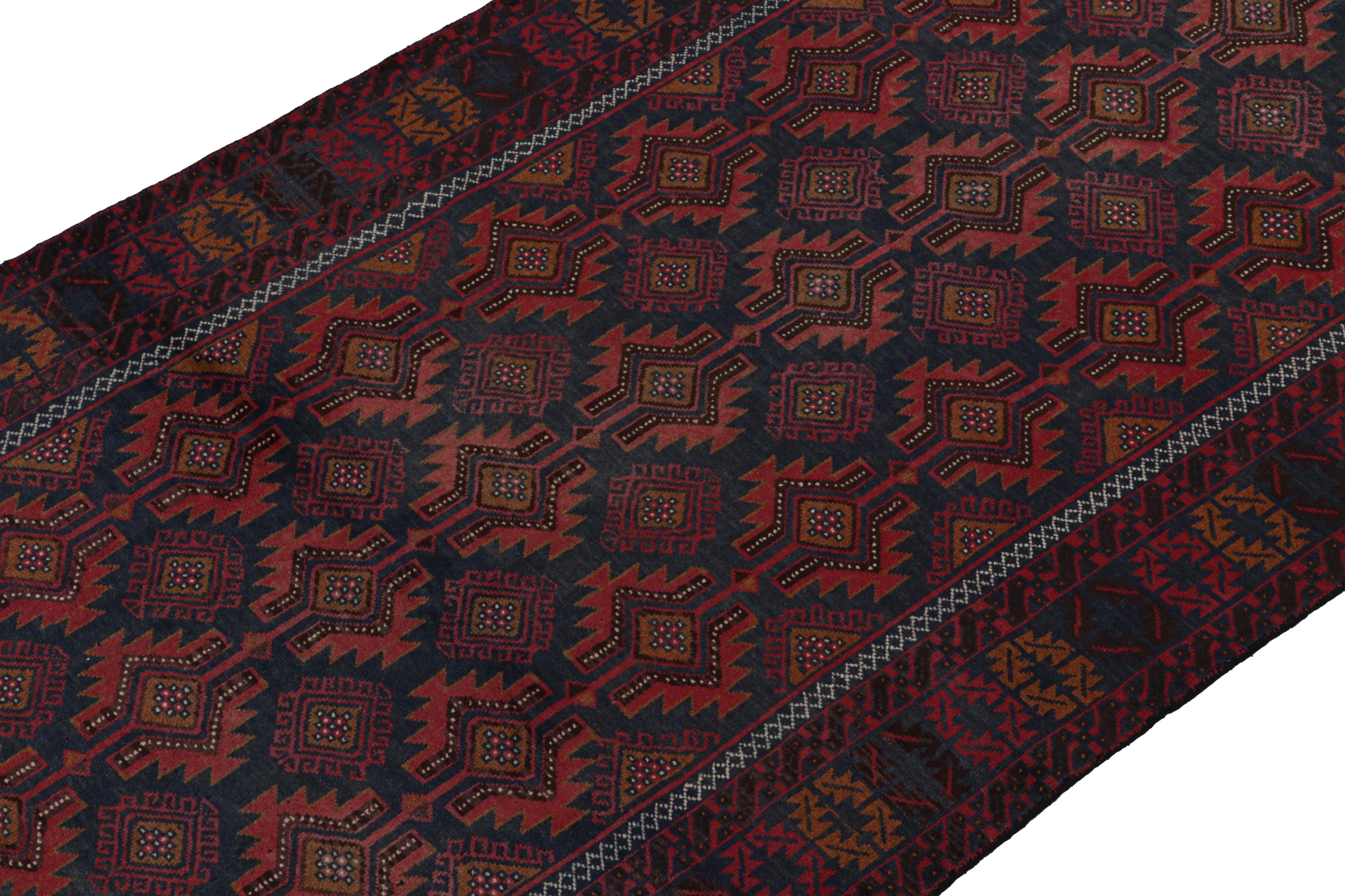 Hand-Knotted Rug & Kilim’s Baluch Tribal Rug with Colorful Geometric Patterns For Sale