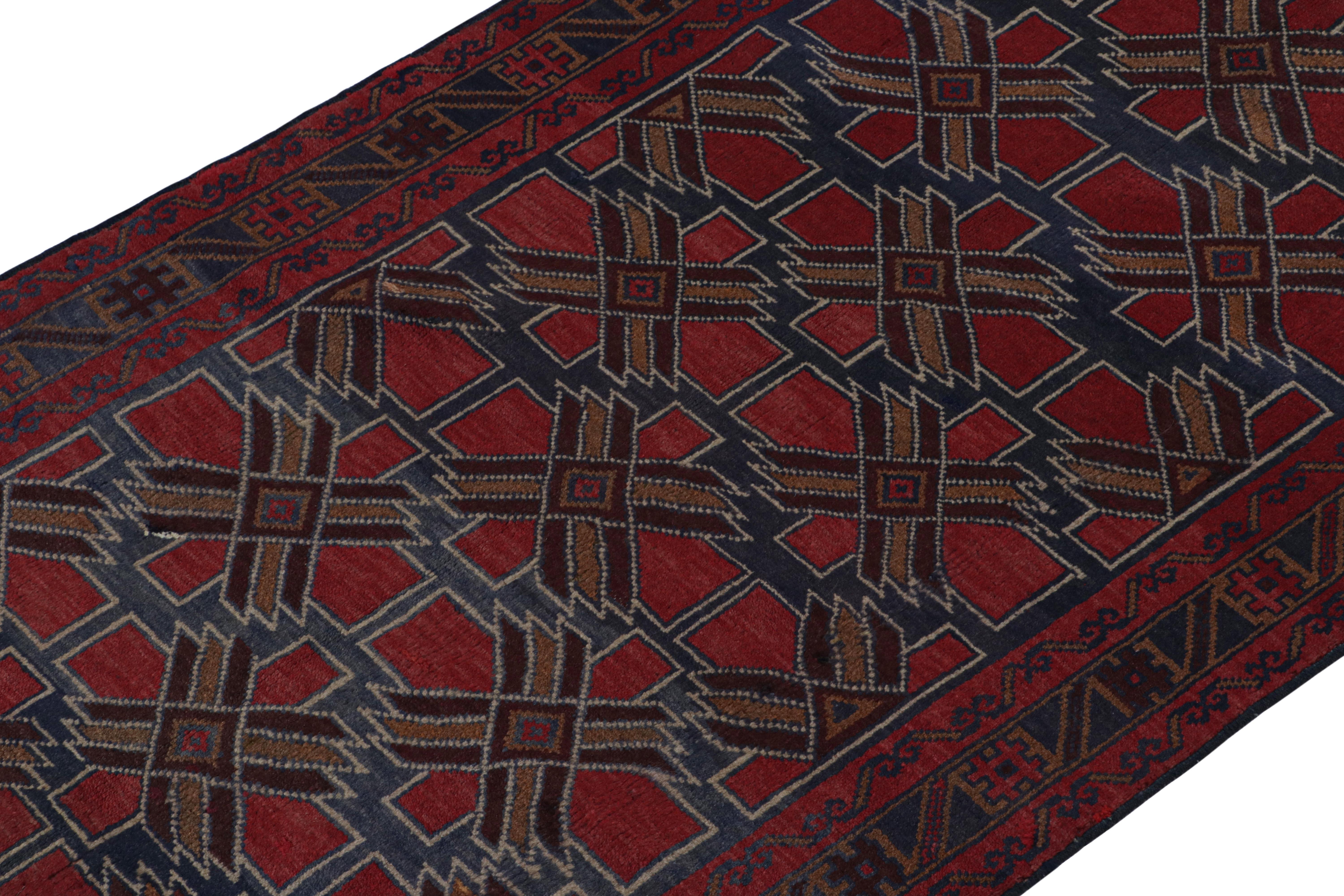 Hand-Knotted Rug & Kilim’s Baluch Tribal Rug with Colorful Geometric Patterns For Sale