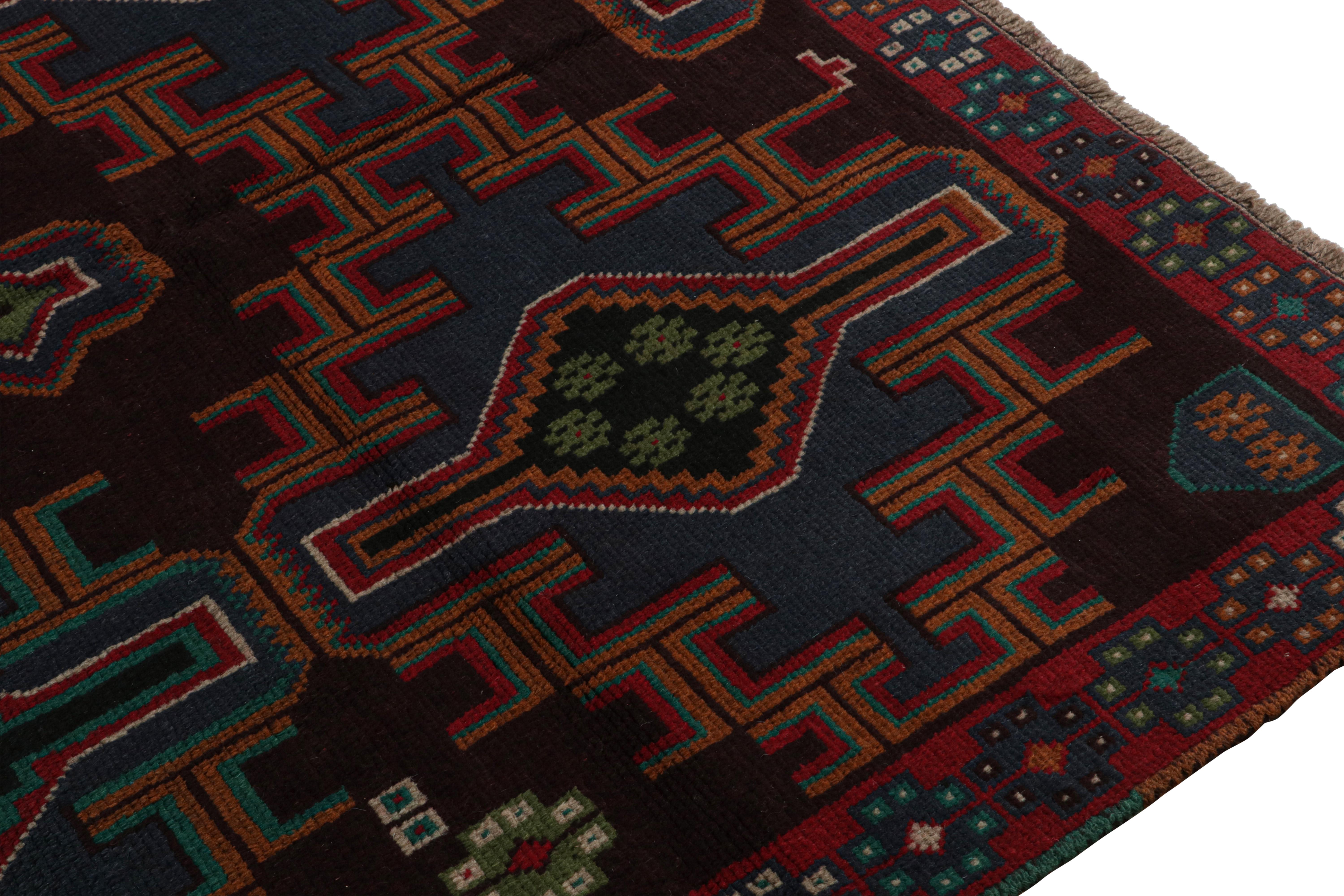 Rug & Kilim’s Baluch Tribal Rug with Colorful Geometric Patterns In New Condition For Sale In Long Island City, NY