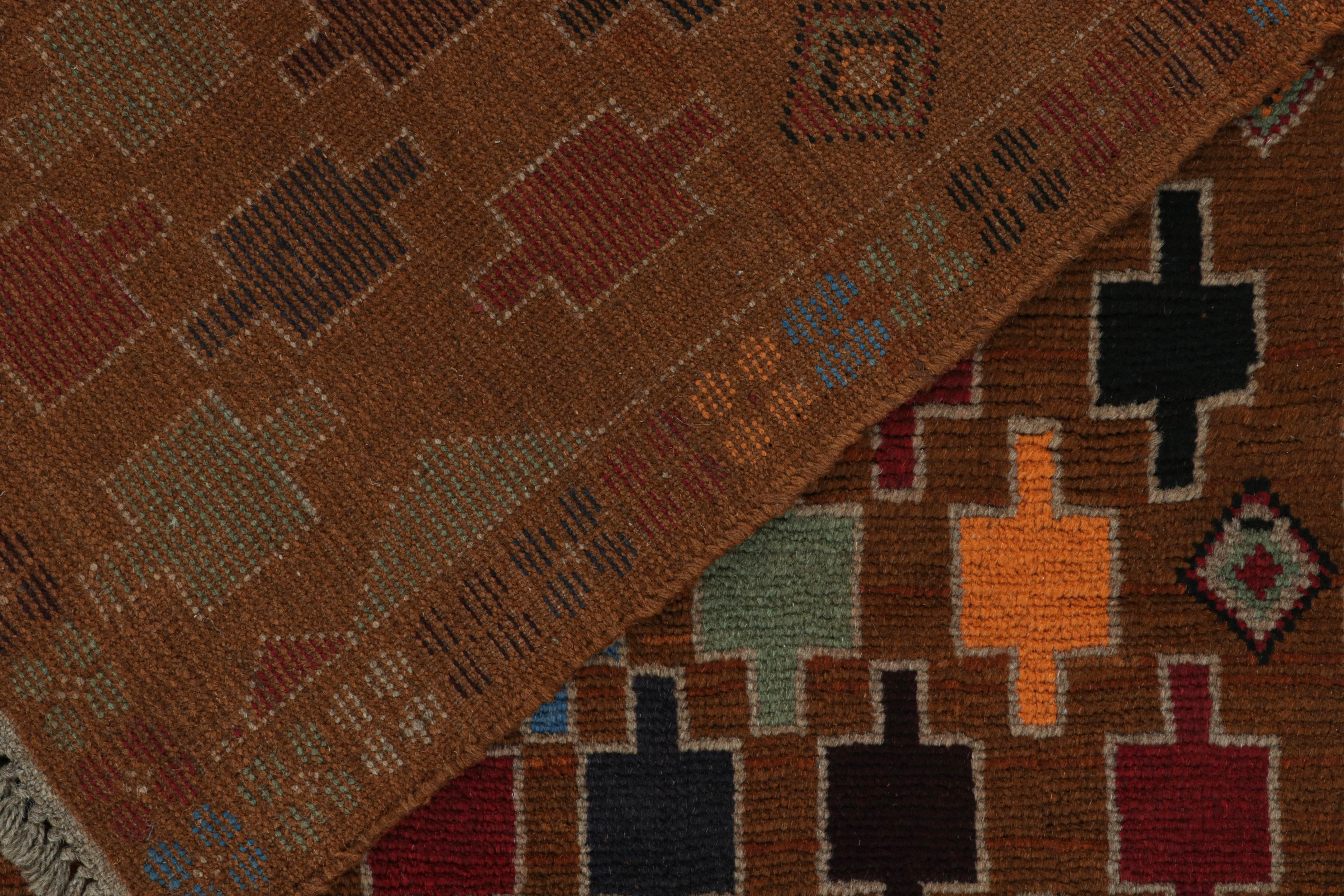 Wool Rug & Kilim’s Baluch Tribal Rug with Colorful Geometric Patterns For Sale