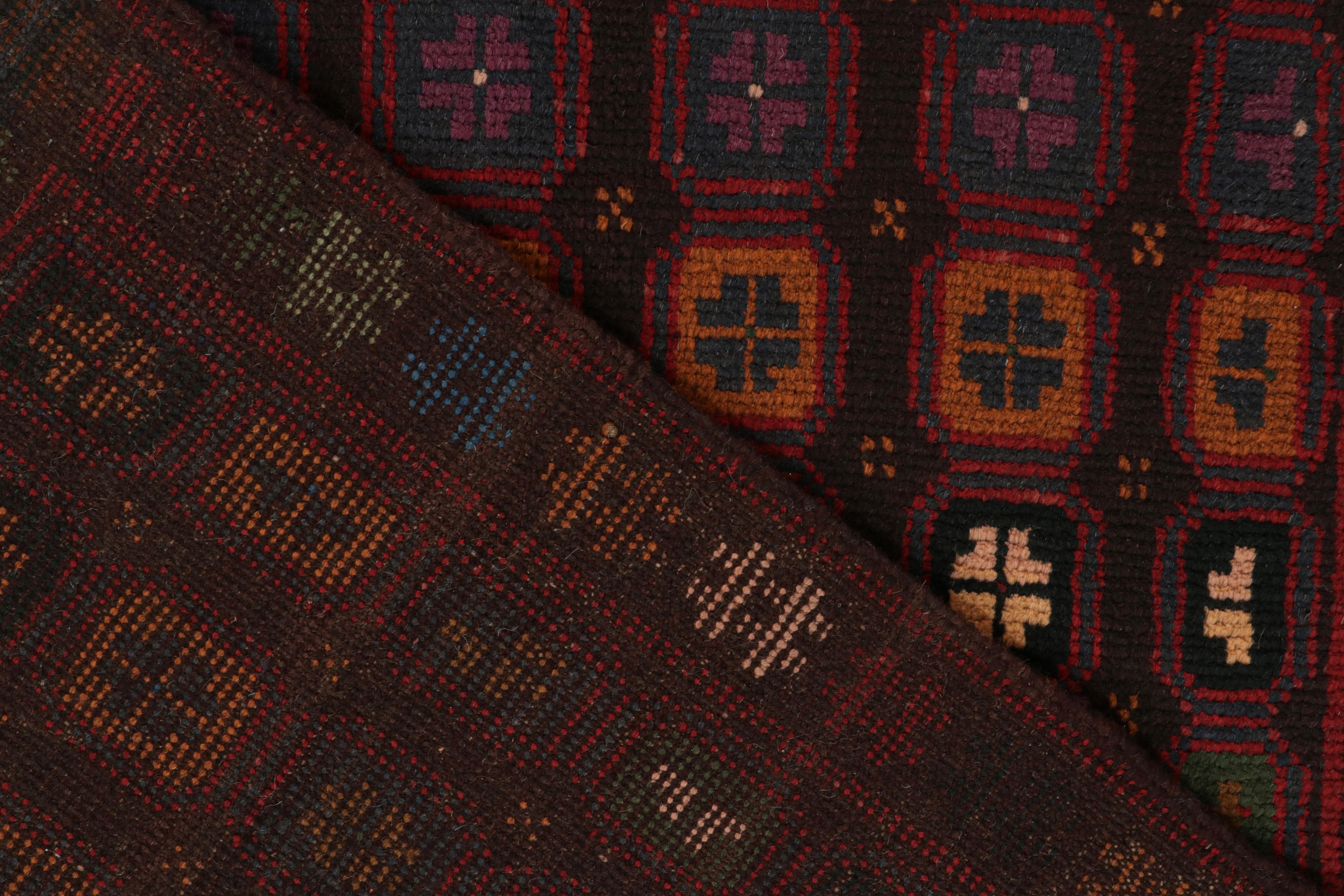 Wool Rug & Kilim’s Baluch Tribal Rug with Colorful Geometric Patterns For Sale