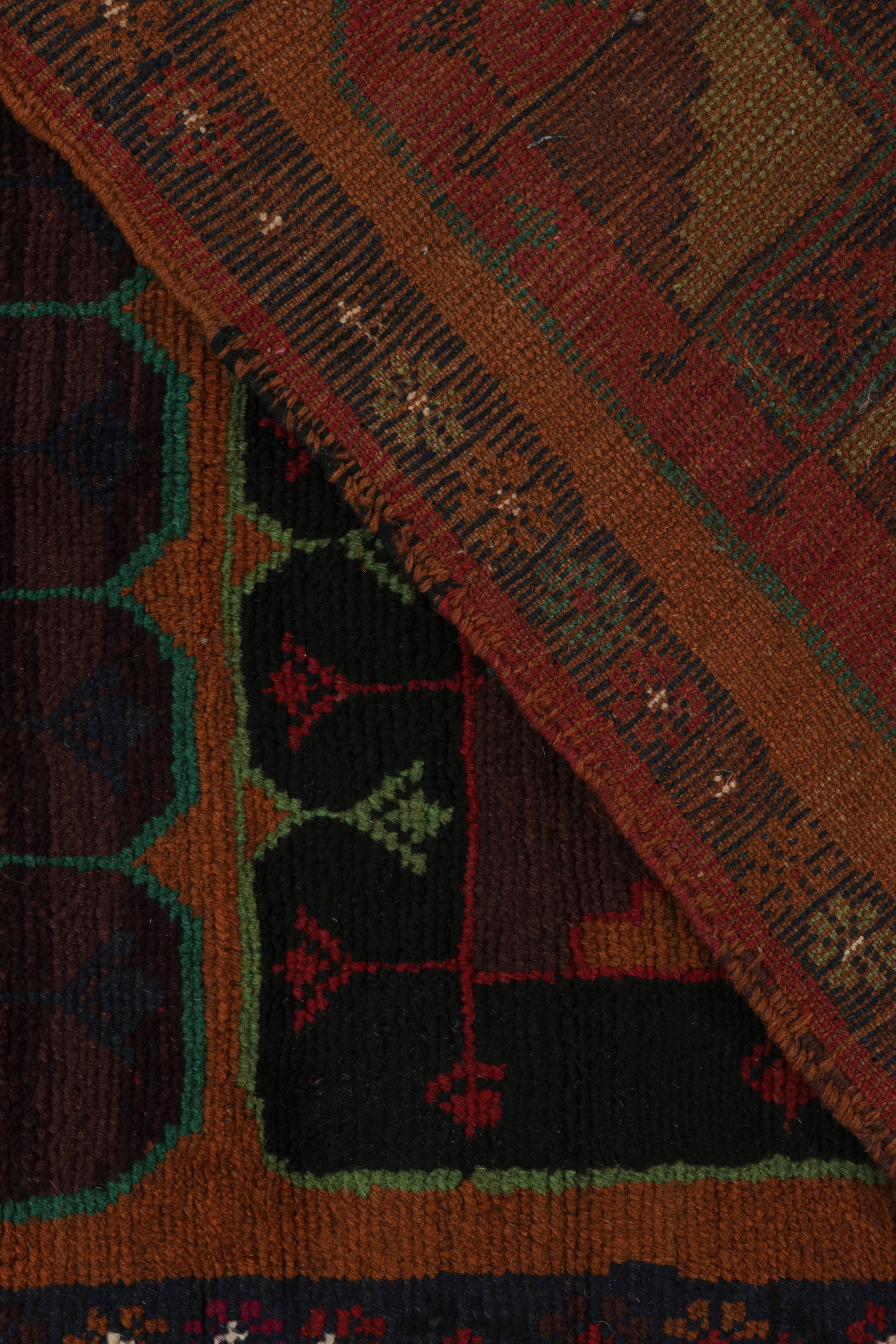 Wool Rug & Kilim’s Baluch Tribal Rug with Colorful Geometric Patterns For Sale