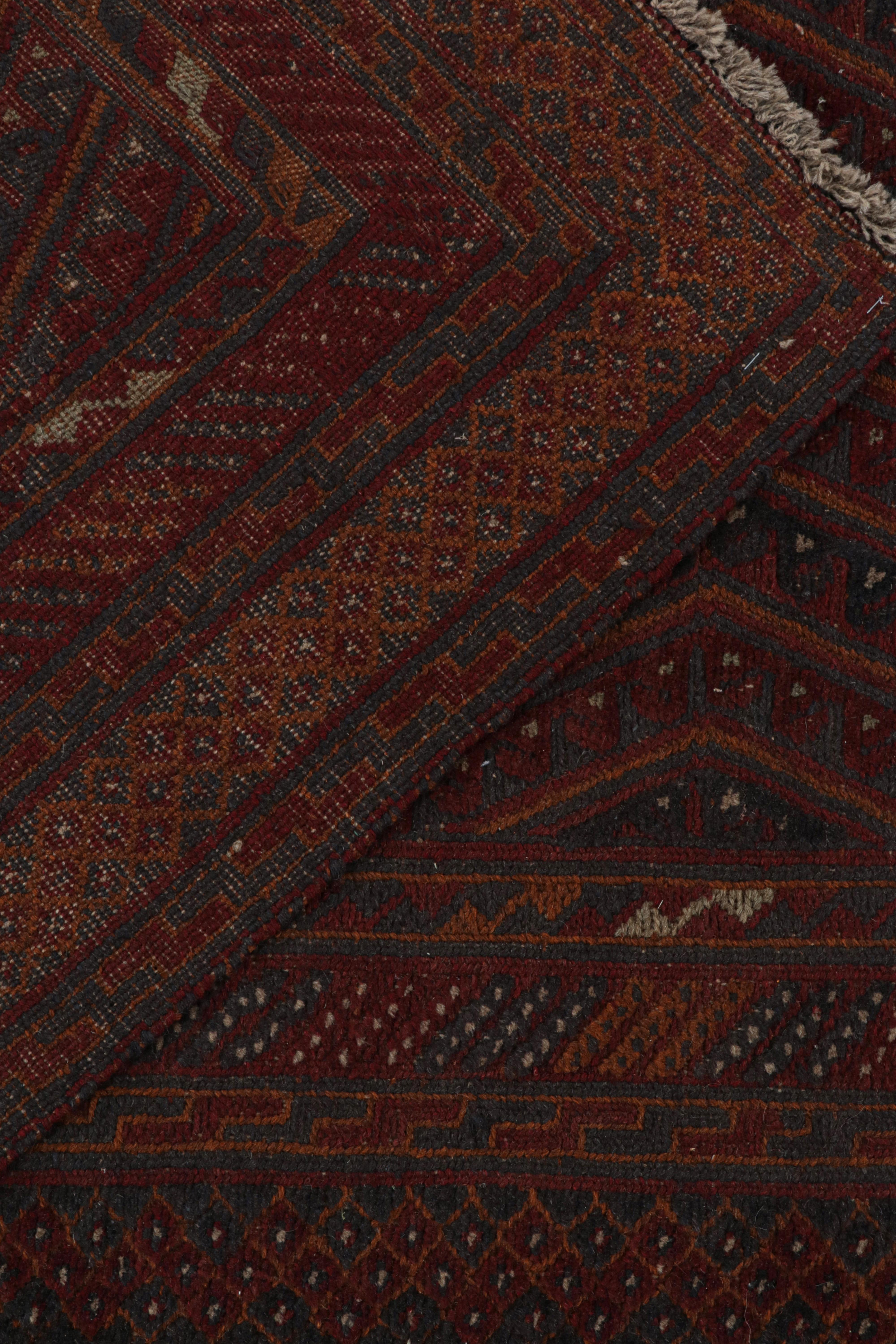 Wool Rug & Kilim’s Baluch Tribal Rug with Colorful Geometric Patterns For Sale