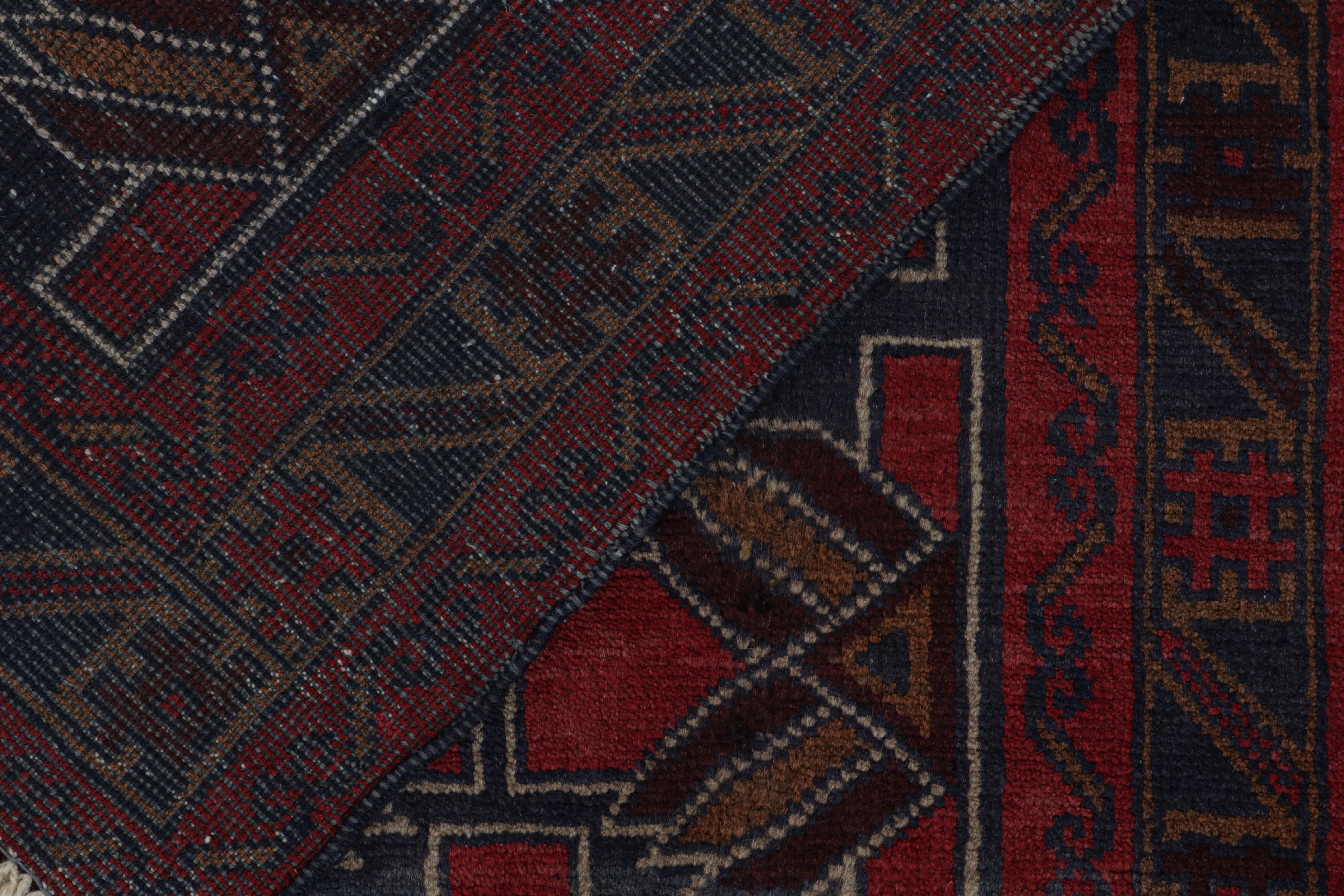 Wool Rug & Kilim’s Baluch Tribal Rug with Colorful Geometric Patterns For Sale