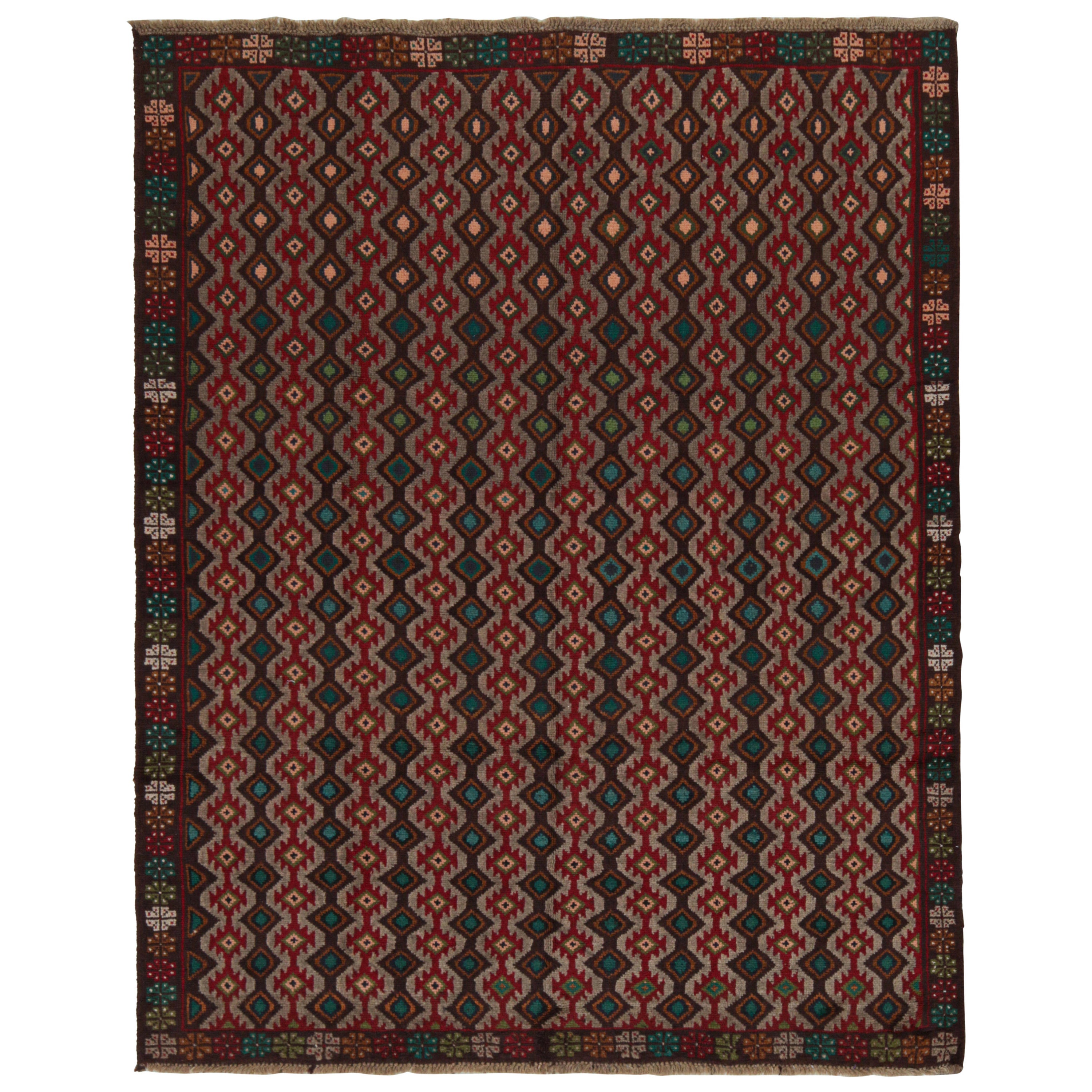 Rug & Kilim’s Baluch Tribal Rug with Colorful Geometric Patterns For Sale