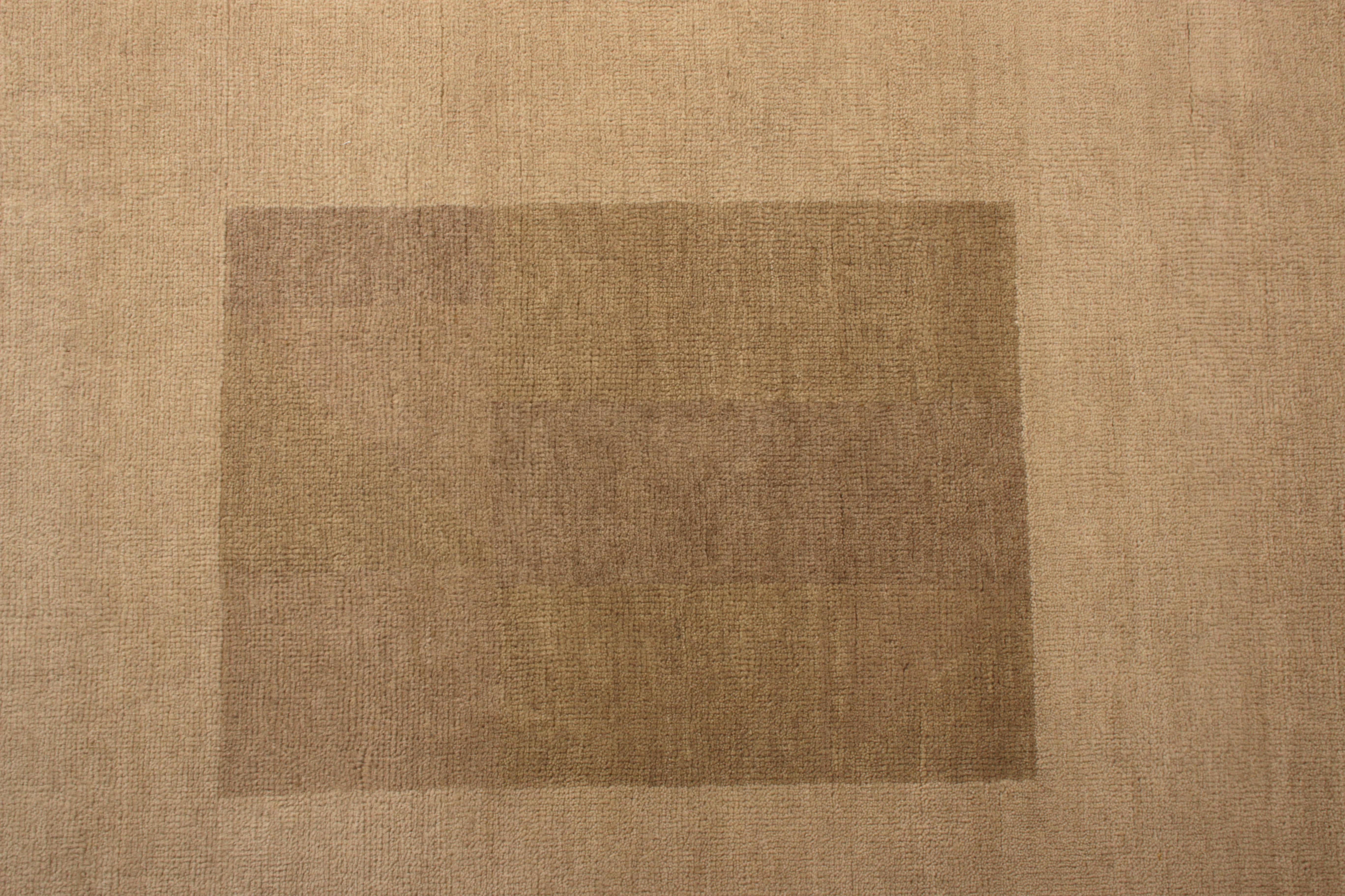 Indien Rug & Kilim's Bauhaus Style Rug Beige Brown Mid-Century Modern en vente