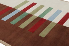Rug & Kilim's Teppich im Bauhaus-Stil in Brown und Weiß mit geometrischen Mustern