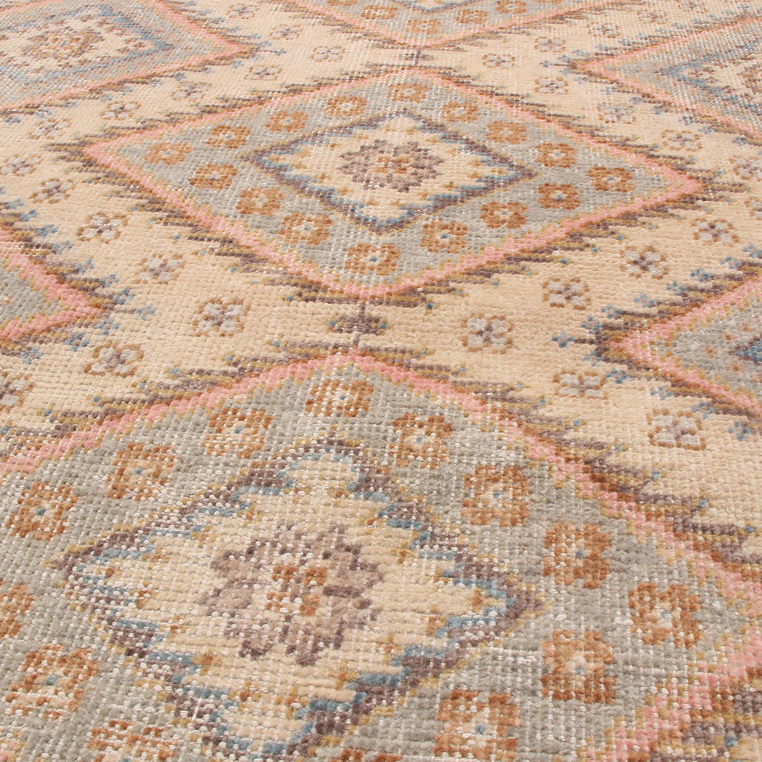 Indian Rug & Kilim’s Beige and Blue Wool Rug from the Homage Collection For Sale