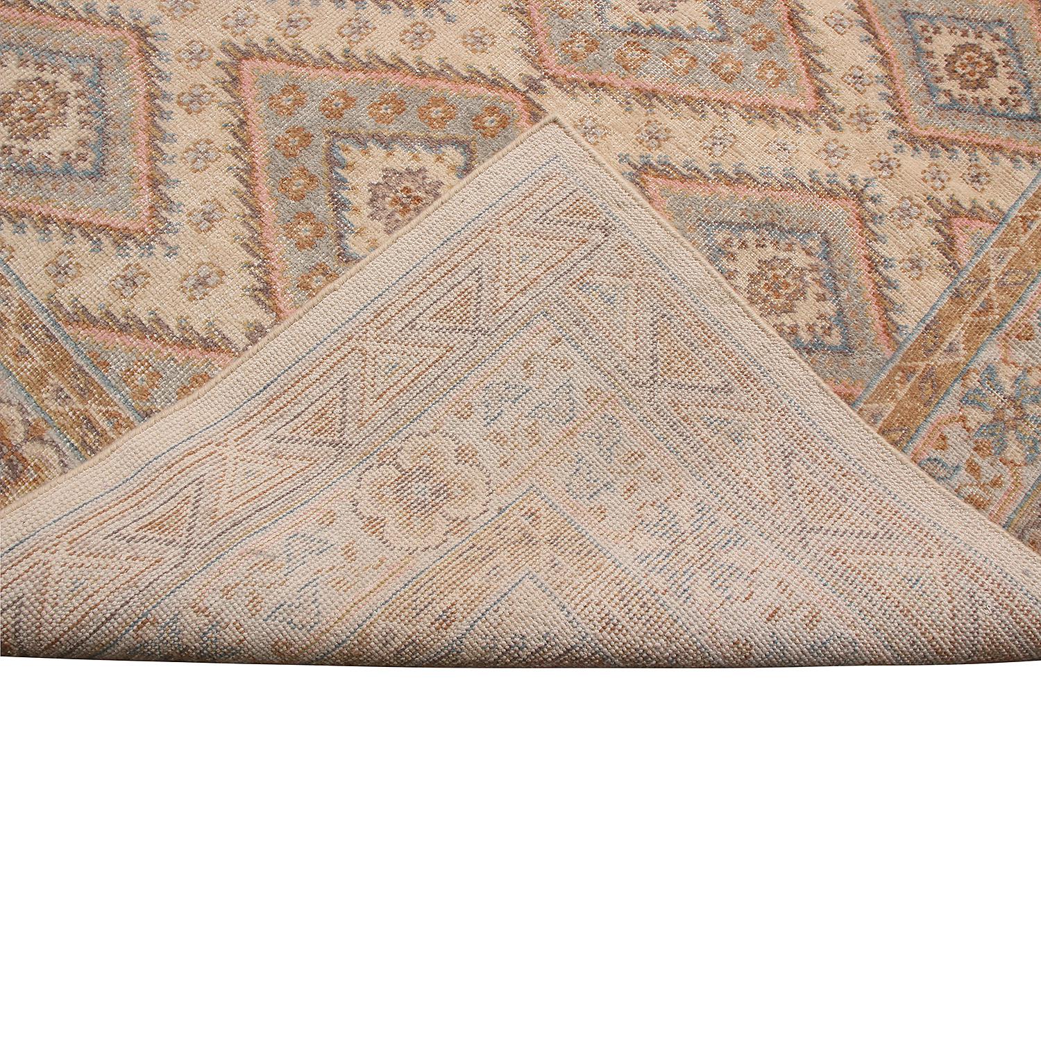 Annodato a mano Rug & Kilim - Tappeto in lana beige e blu della Collectional in vendita
