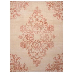 Rug & Kilim’s Beige and Pink Medallion-Style Wool Rug from the Homage Collection