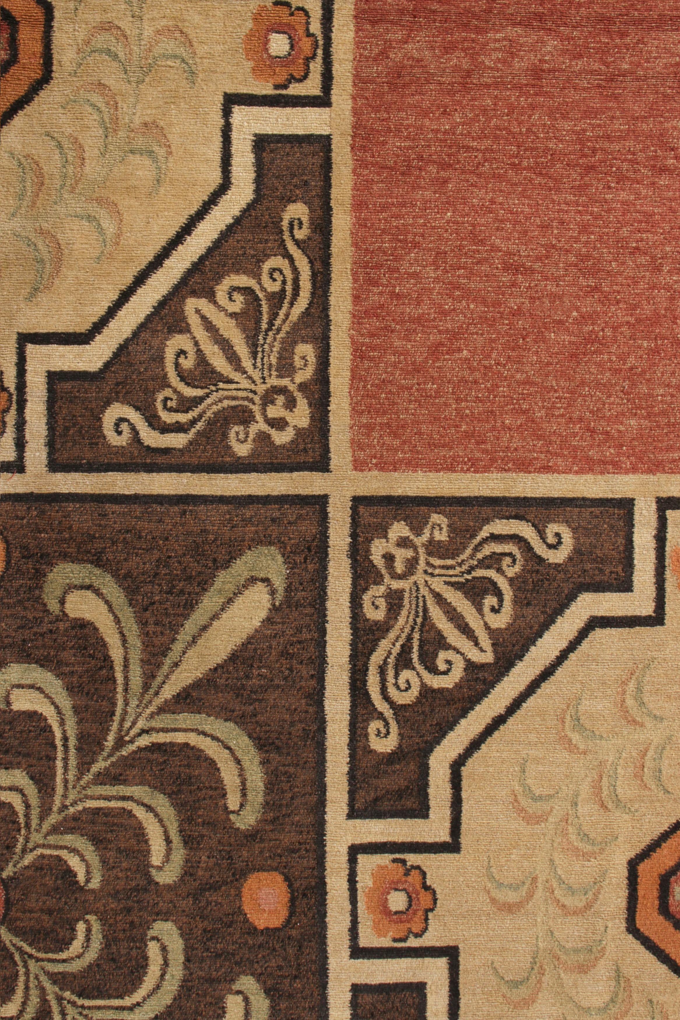 Rug & Kilim's Beige Brown 18th Century European Style Contemporary Flat-Weave In New Condition For Sale In Long Island City, NY
