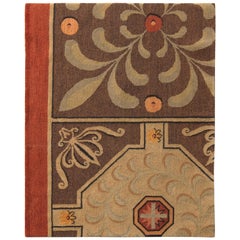 Rug & Kilim's Beige Brown 18th Century European Style Contemporary Flat-Weave
