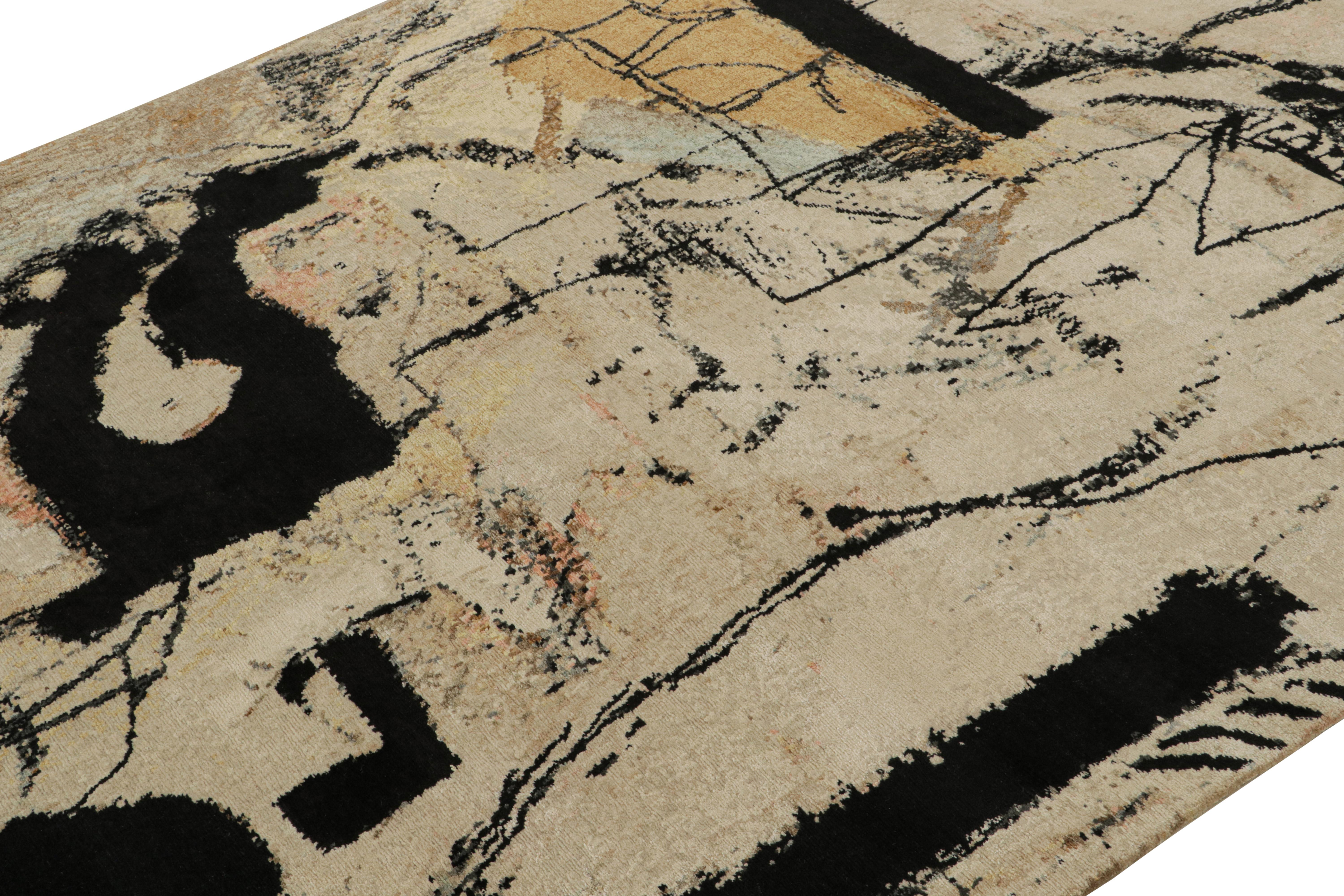 Rug & Kilim's Bell And Chime Abstrakter Teppich von Arthur Lanyon (Nepalesisch) im Angebot