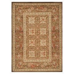 Rug & Kilim's Tapis de style bessarabien à motif floral européen beige et Brown