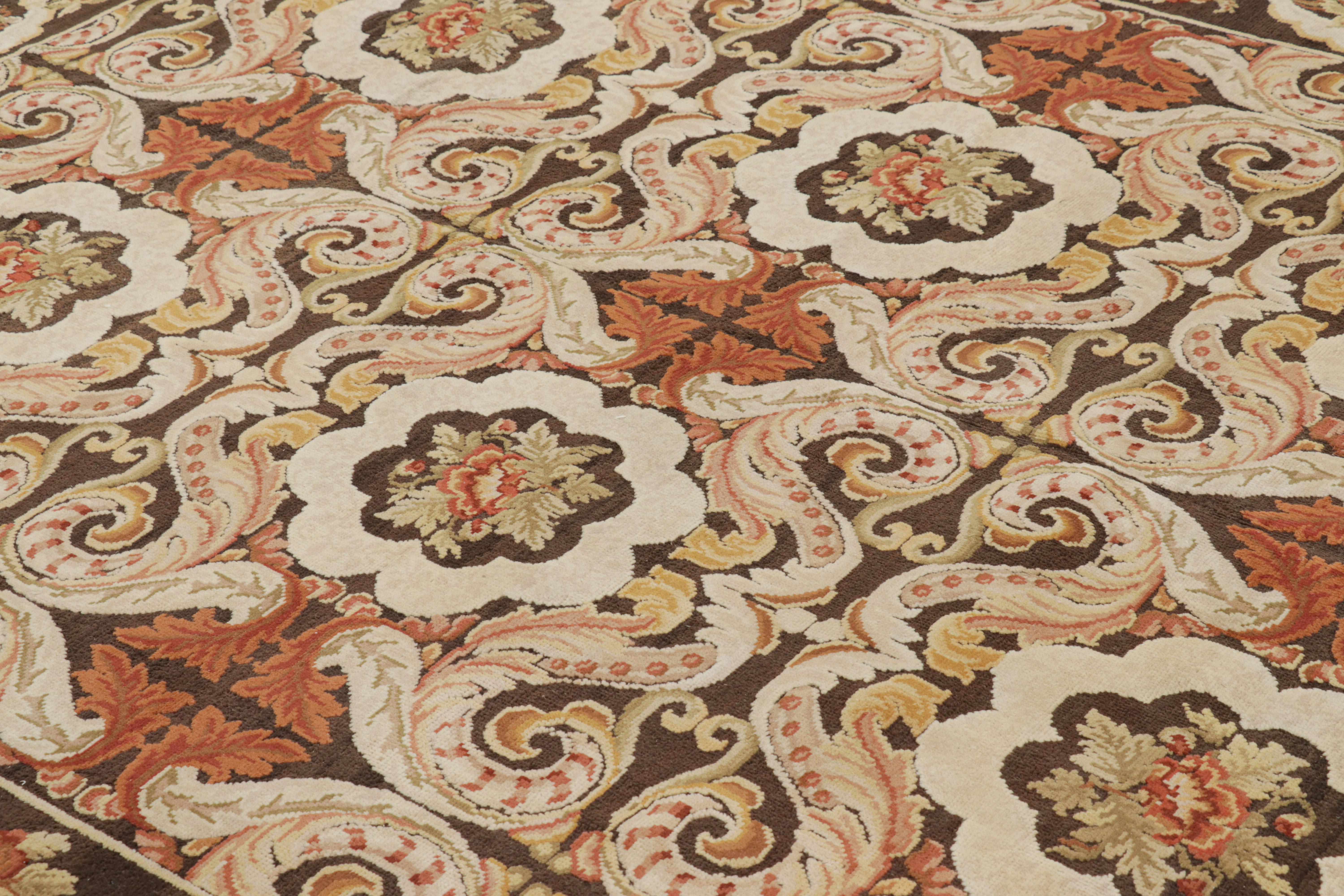 Annodato a mano in lana, questo tappeto 8x10 è una novità della collezione di tappeti europei Rug & Kilim, uno dei suoi primi lavori, ispirato ai Kilim e alle trame piatte neoclassiche dell'antica Bessarabia. 

Sul design: 

Il design è