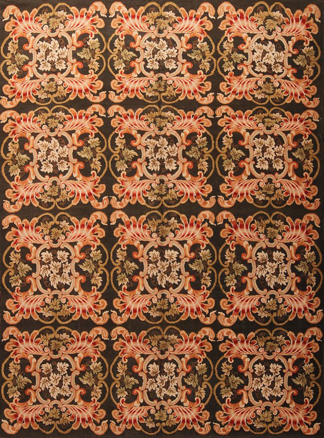 Rug & Kilim's Bessarabian Traditional Geometric Floral Green Pink and Black Wool