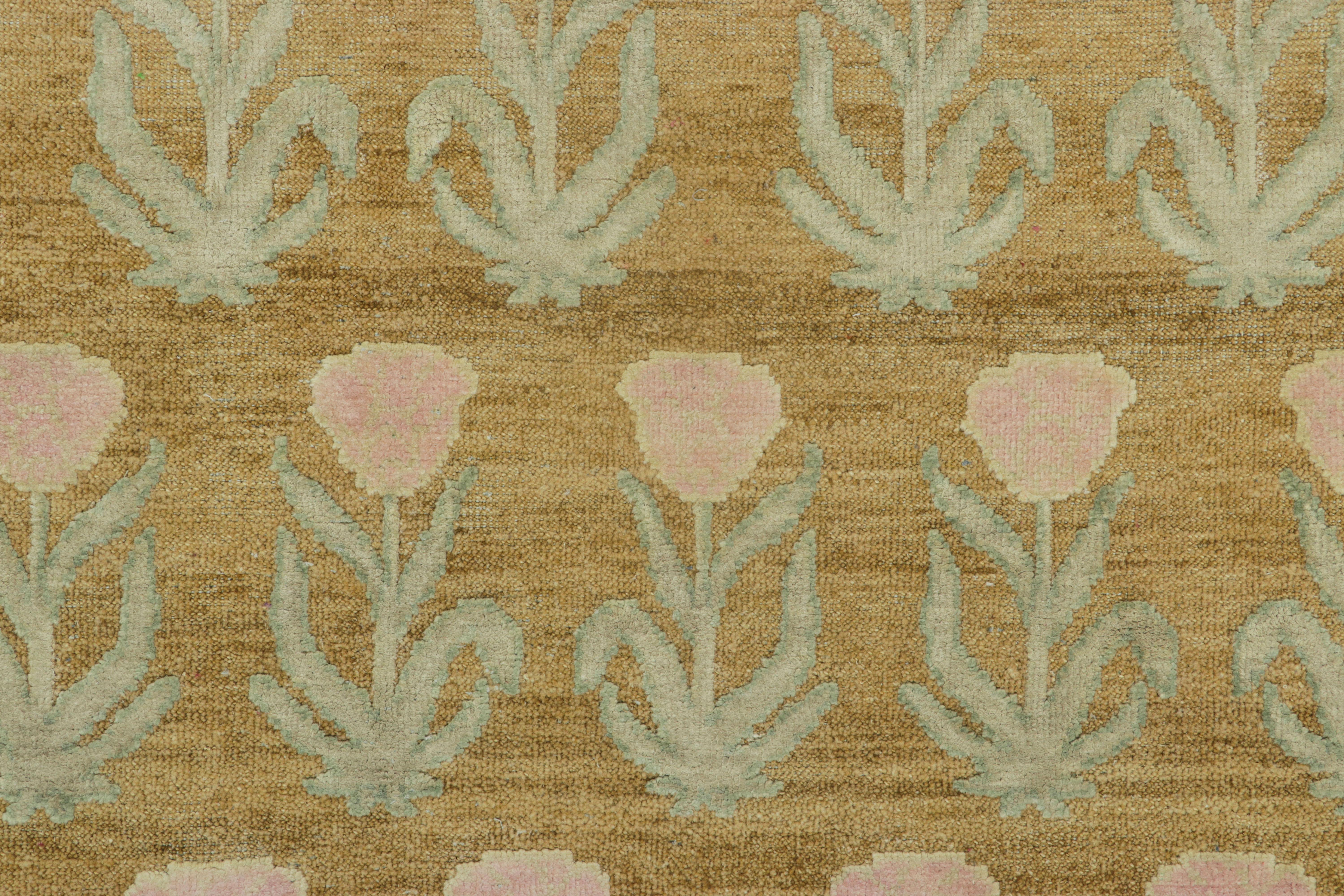 Realizzato con lana e seta annodate a mano, questo tappeto personalizzato 11x14 è una nuova ed entusiasmante rappresentazione della linea Block Print della Rug & Kilim's Modern Classics Collection, un nuovo approccio sofisticato ed elegante a uno