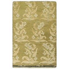 Campione di tappeto personalizzato Rug 
Kilim con stampa a blocchi, colore chartreuse con motivi floreali