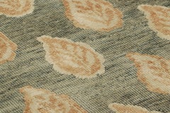 Rug & Kilim’s Block Print Custom Rug Sample, Slate Gray with Floral Patterns