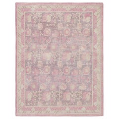 Rug & Kilim’s Block Print Floral Rug, Bright Pinks and Playful Floral Patterns