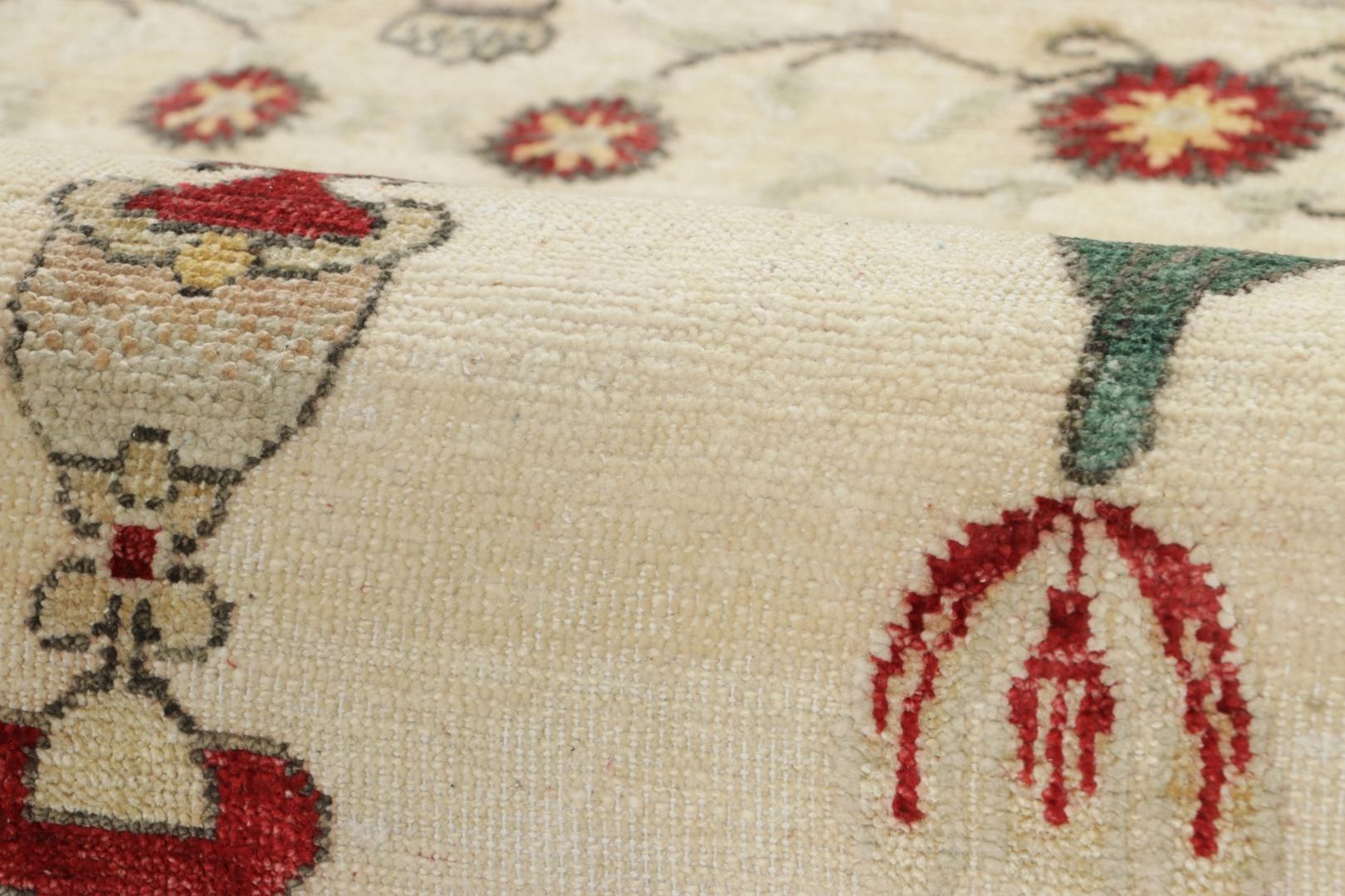 Rug & Kilim's Block Print Rug, Cream White with Warm and Playful Floral Motifs (en anglais) Neuf - En vente à Long Island City, NY