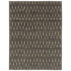 Rug 
Kilim’s Block Print Rug Design in Brown with Gray Arrow Motifs