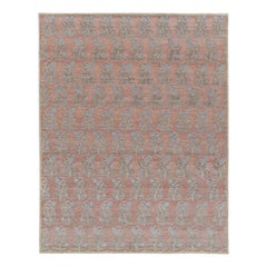 Rug & Kilim's Block Print Rug Design am designs with Blue and Green Floral Patterns (Motifs floraux bleus et verts)