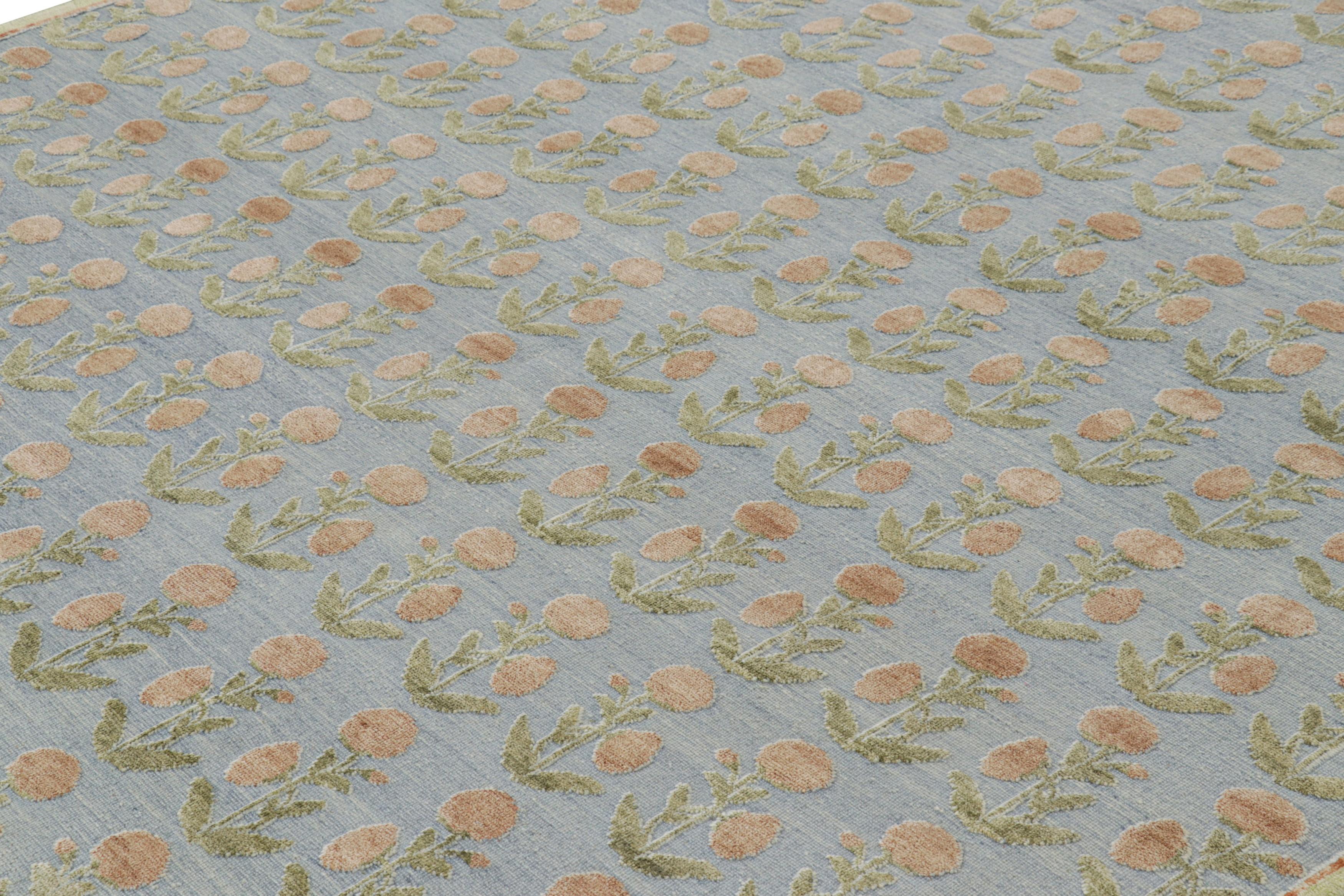 Hand-knotted in wool and silk, this 8x10  rug design is a bold addition to the Block Print line of Rug & Kilim’s Modern Classics Collection—a sophisticated and elegant new approach to a historic style.

On the Design: 

This piece features a