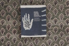Rug & Kilim’s Block Print Rug in Gray and Purple Floral Pattern