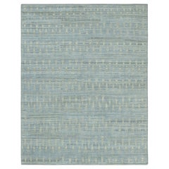 Rug 
Kilim’s Block Print Rug, Light Blue with Beige and Cream Geometric Pattern