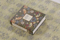 Rug & Kilim’s Block Print Rug with Gray, Chartreuse and Ochre Florals