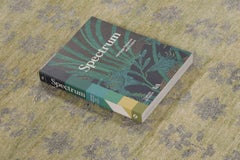 Rug & Kilim’s Block Print Square Rug with Gray, Chartreuse and Ochre Florals