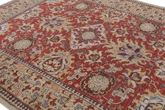 Rug & Kilim’s Burano Caucasian Kuba Style Rug in Red with Blossom Floral Pattern