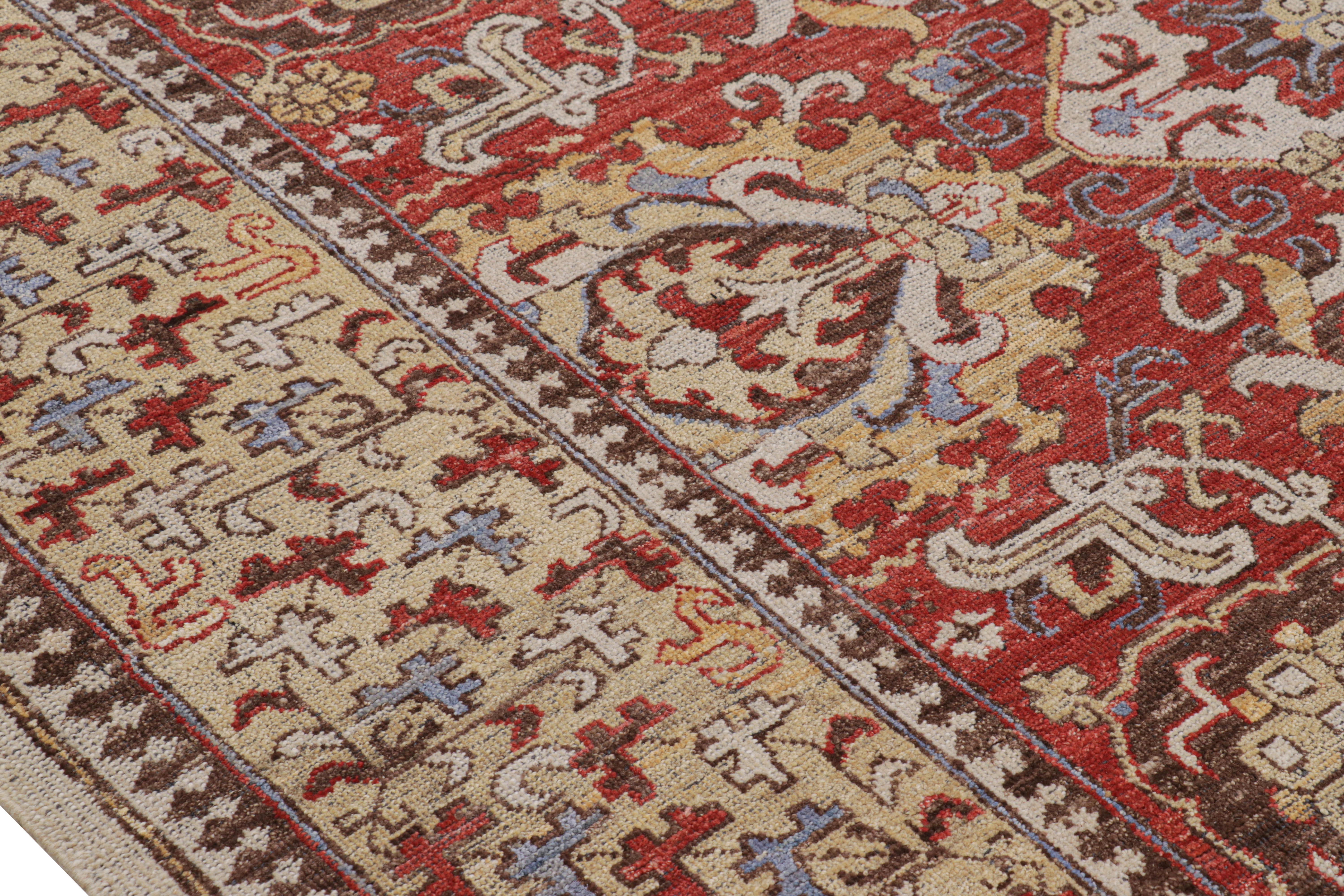 Alfombra Burano de Rug & Kilim de estilo Kuba caucásico en rojo con estampado floral en flor Indio en venta