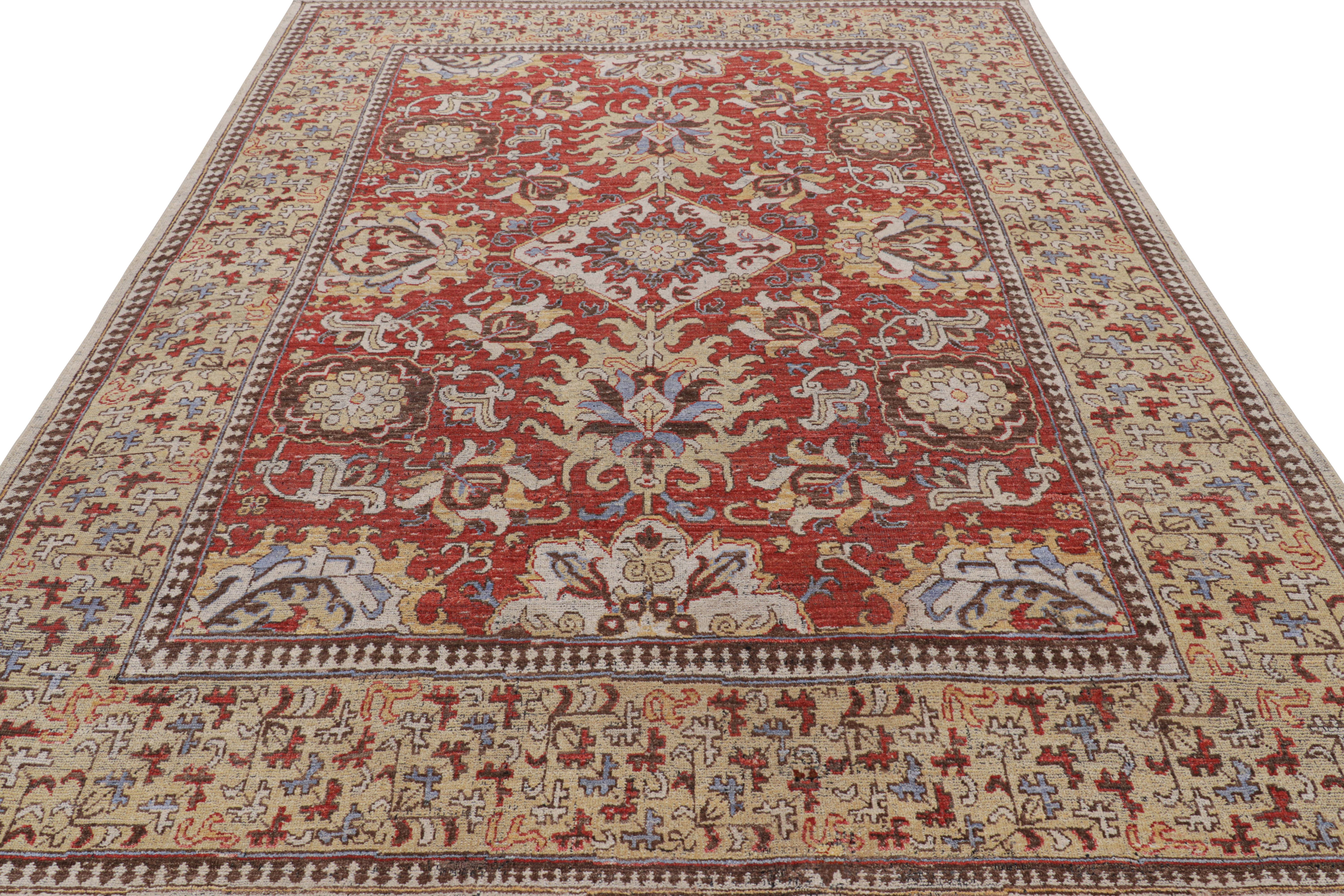 Alfombra Burano de Rug & Kilim de estilo Kuba caucásico en rojo con estampado floral en flor Anudado a mano en venta
