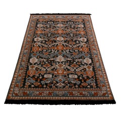 Rug & Kilim’s Burano Kuba Style Beige Red and Blue Wool Custom Rug