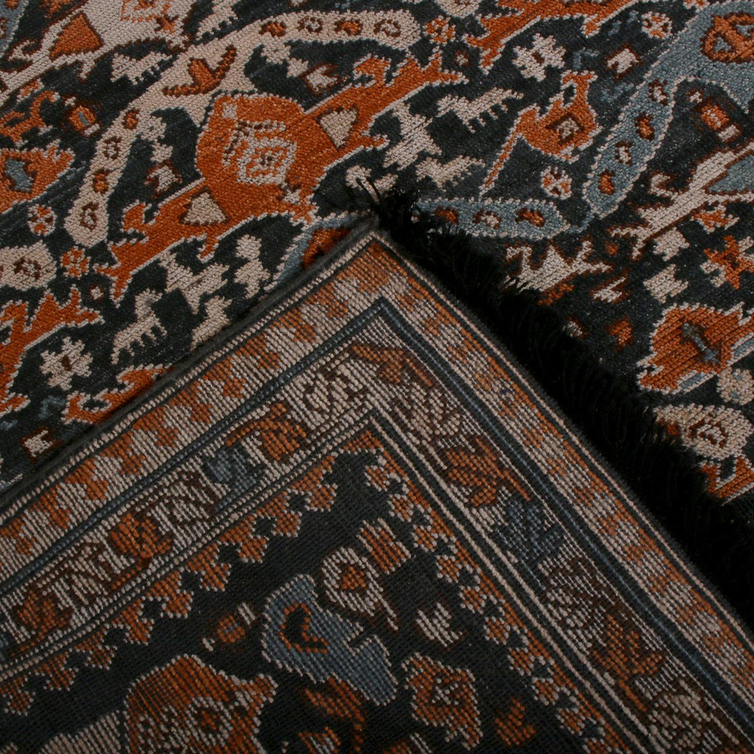 Teppich & Kilim's Burano Kuba Style Beige Rot und Blau Wolle Custom Teppich (Stammeskunst) im Angebot