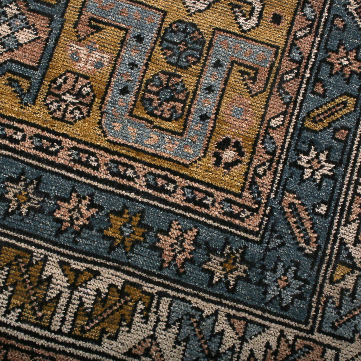 Indiano Rug & Kilim - Tappeto personalizzato in lana beige marrone in stile Burano Kuba geometrico in vendita